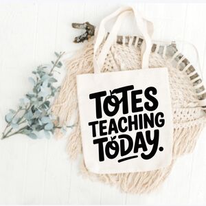 Custom Natural Canvas Teacher Tote Totes Teaching Today
